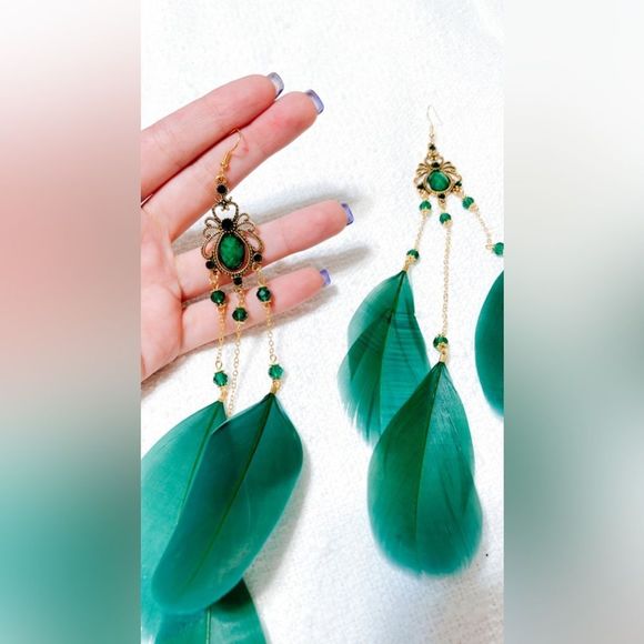 Boho statement earrings M242 - Picture 3 of 3